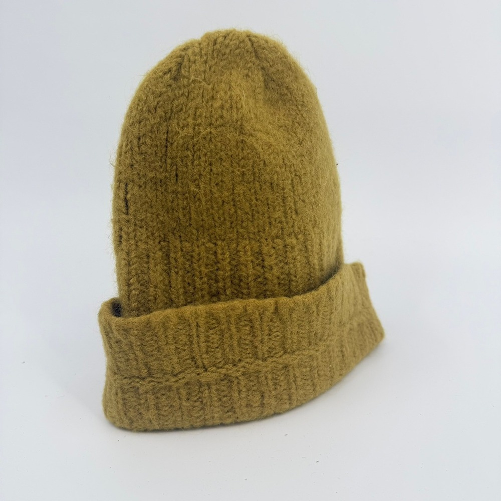 Unbranded Beanie Ribbed Knit Watch Cap Modern Unisex OS Mustard Yellow Gold Hat